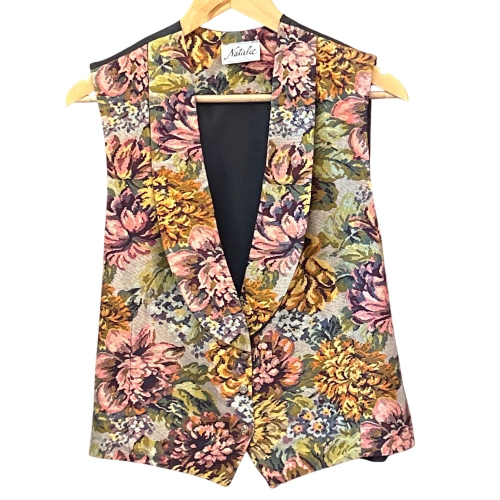 Vintage Natalie Tapestry Vest Grandmacore Cottagecore Dark Academia